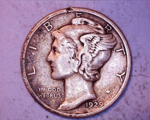 1929-D  Mercury Head Silver Dime VF DETAILS **217-6