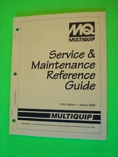 MQ Multiquip Service & Maintenance Reference Guide Manual - Fifth Edition - 1996