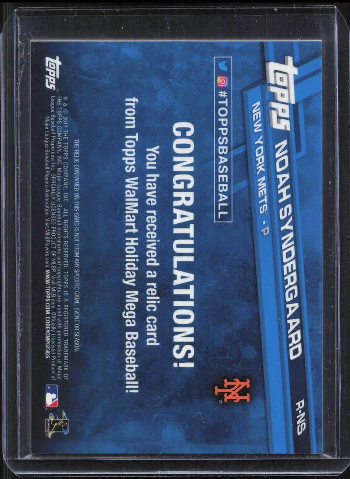2017 Topps Holiday #R-NS Noah Syndergaard Relics - Image 2 of 2