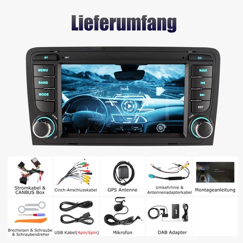 DAB+ 64G Für Audi A3 S3 RS3 8P 8PA Carplay Android13 Autoradio GPS Navi RDS WIFI - Bild 14 von 14
