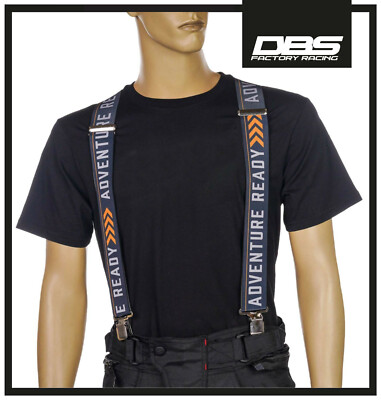 NEU STRAPAZIERFÄHIG MOTORRAD CLIP ON FAHRER HOSENTRÄGER KTM ADVENTURE TOURING BLAU ORANGE