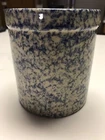 FP Roseville Blue Sponge ware 1 Qt Crock Handmade Friendship Pottery Ohio