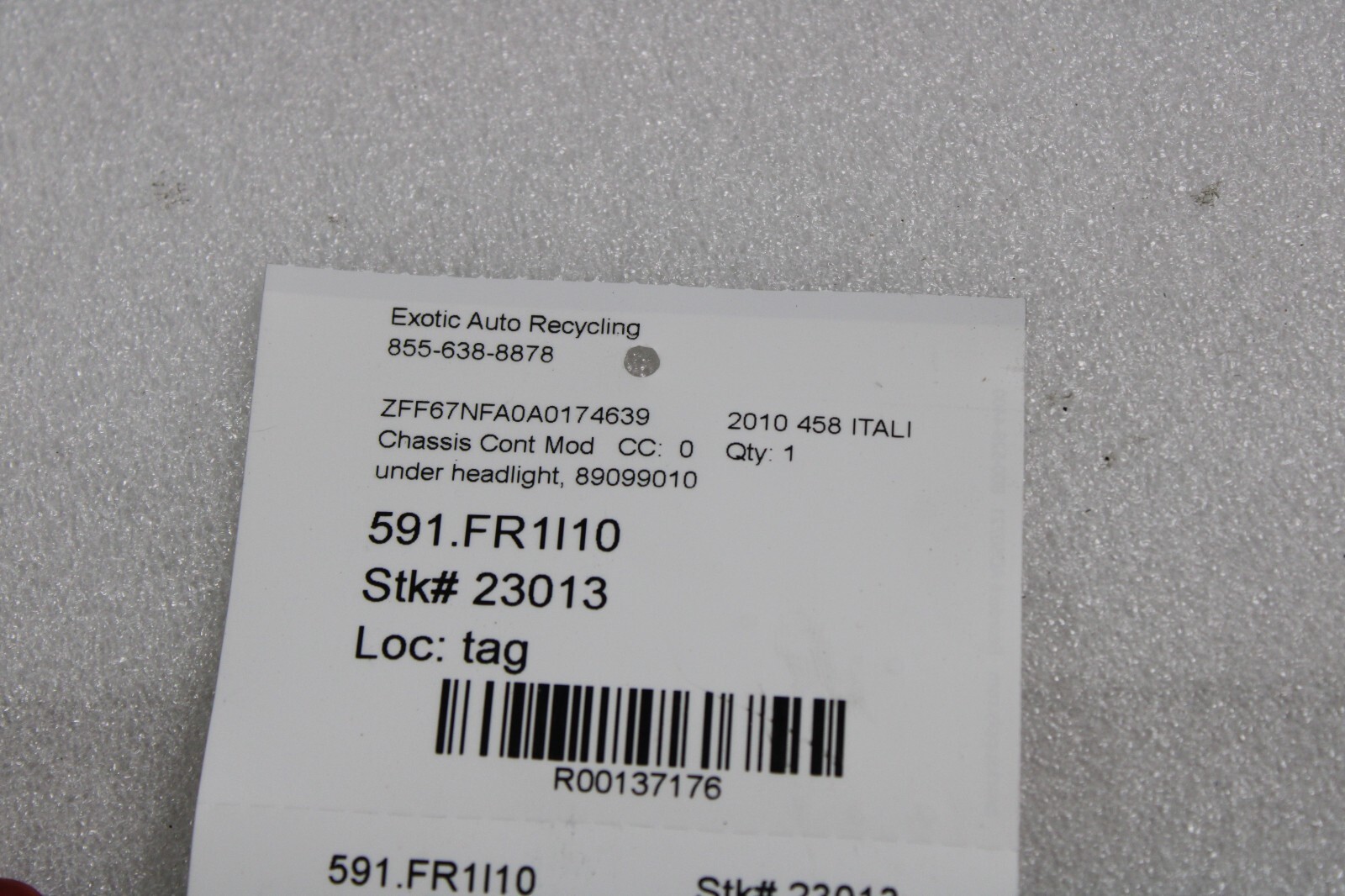 Ferrari 458 Italia, Headlight/Headlamp ECU, Used, P/N 89099010