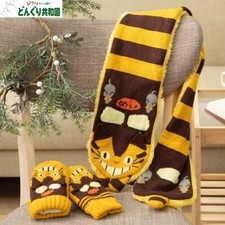 Donguri Kyowakoku My Neighbor Totoro Cat Bus Scarf/Mittens Acrylic JAPAN NEW