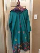 Indian Pakistani Lawn / Cotton Multani Aplique Work Salwar Kameez