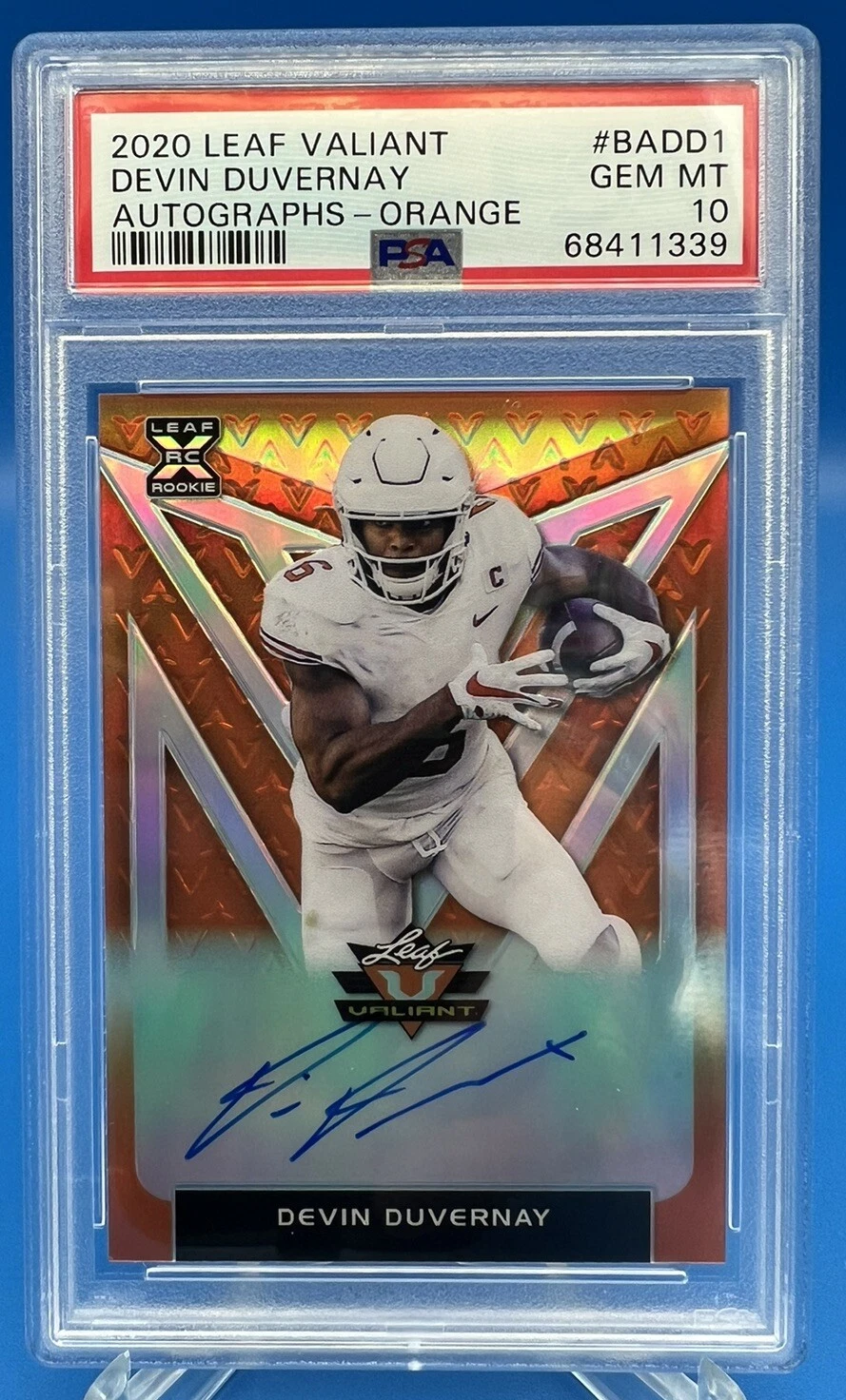Devin Duvernay Leaf Valiant Autographs #BADD1 Orange