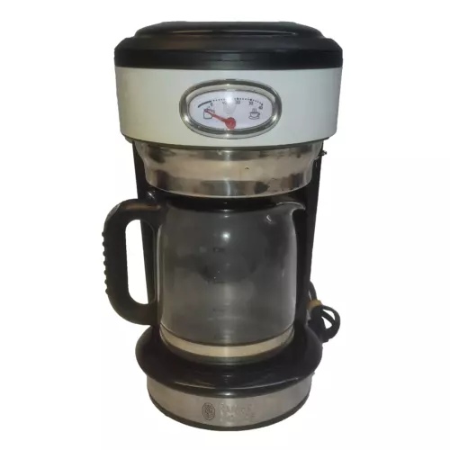 Russell Hobbs Retro Style 8 Cup Coffee Maker CM3100 Black Stainless Steel Tested
