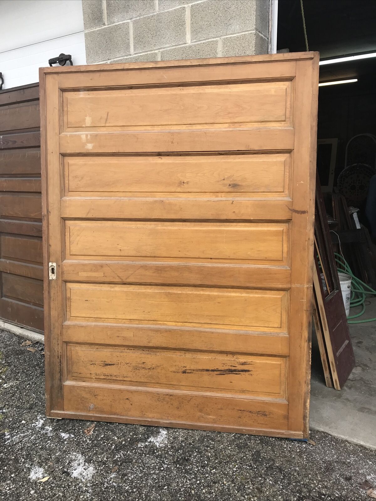 MARKP3 Antique Pine Raised Panel Pocket Door 5‘ X 79.5 X 2“