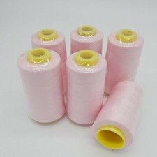 6 Spools BABY PINK Quality Serger Sewing Machine Thread 6000 YDS/Cone T27 S/2