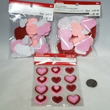 200 12 pc Heart Felt Stickers Scrapbooking 3D Valentine's Asst Sizes