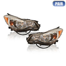 Headlights Set For 2016-2017 Subaru Crosstrek Driver & Passenger Side Clear Lens