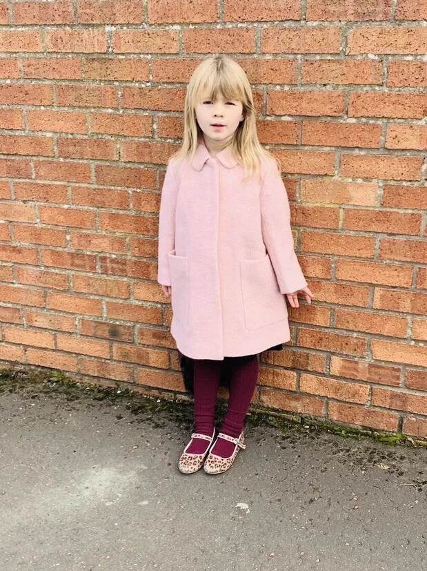 COS Kids Girl s Pink Boiled Wool Coat Age 4 6 Years Excellent
