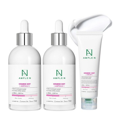 Ample N Ceramide Shot Ampoule 100ml x 2p + Ceramide shot cream 50ml