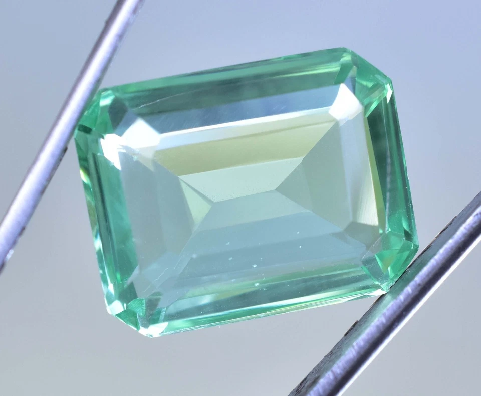 26.95 CT Natürlich Montana Grün Saphir Zertifiziert Umwerfend Smaragd Schliff - Bild 3 von 4