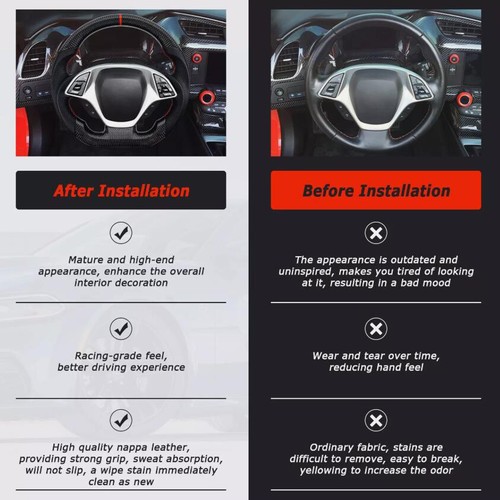 Volante de fibra de carbono para Chevrolet Corvette C7 2014-2019 - Imagen 8 de 8