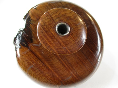 California Redwood Turned Bud Vase with Glass Tube Insert Wood Wooden - Picture 12 of 12