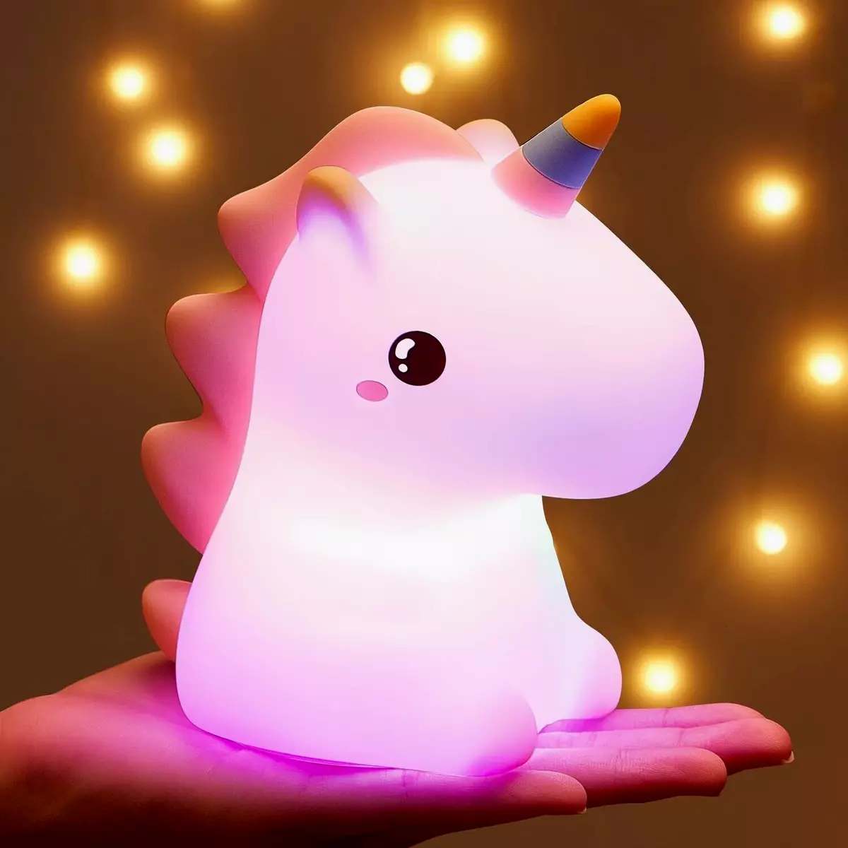 Cute One Fire Unicorn Night Light 16 Color Bedroom LED Rechargeable Unicorn  Lamp