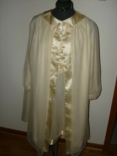 Vtg Gossard Artemis Set Color Cream Nylon Knee Length Nightgowns Sheer Robe M