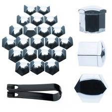 20x 19mm Radschrauben Radmuttern Bolzen Kappen Abdeckung Abdeckungen Silberchrom