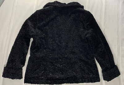 TRIBAL Coat Sz 4 Black Textured Clasp Closure Short Jacket