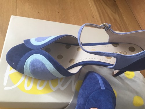 Boden Women's Blue Eugenie Suede Heels Size 40 - Picture 6 of 9