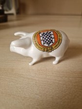 Vintage Crested Ware Schwein Grantham Wappen (fehlendes Bein)