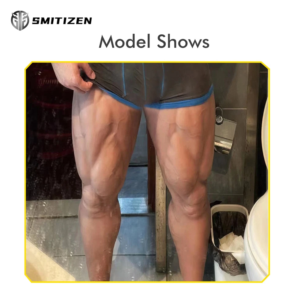 Fantasias de silicone forte falso músculo perna calças Smitizen para festa de Halloween cos - Imagem 4 de 4