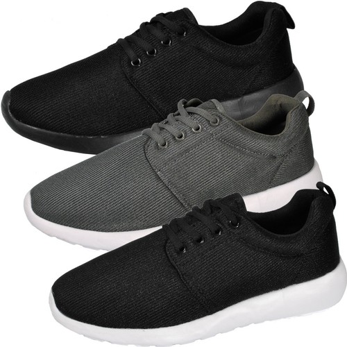 plain black running trainers