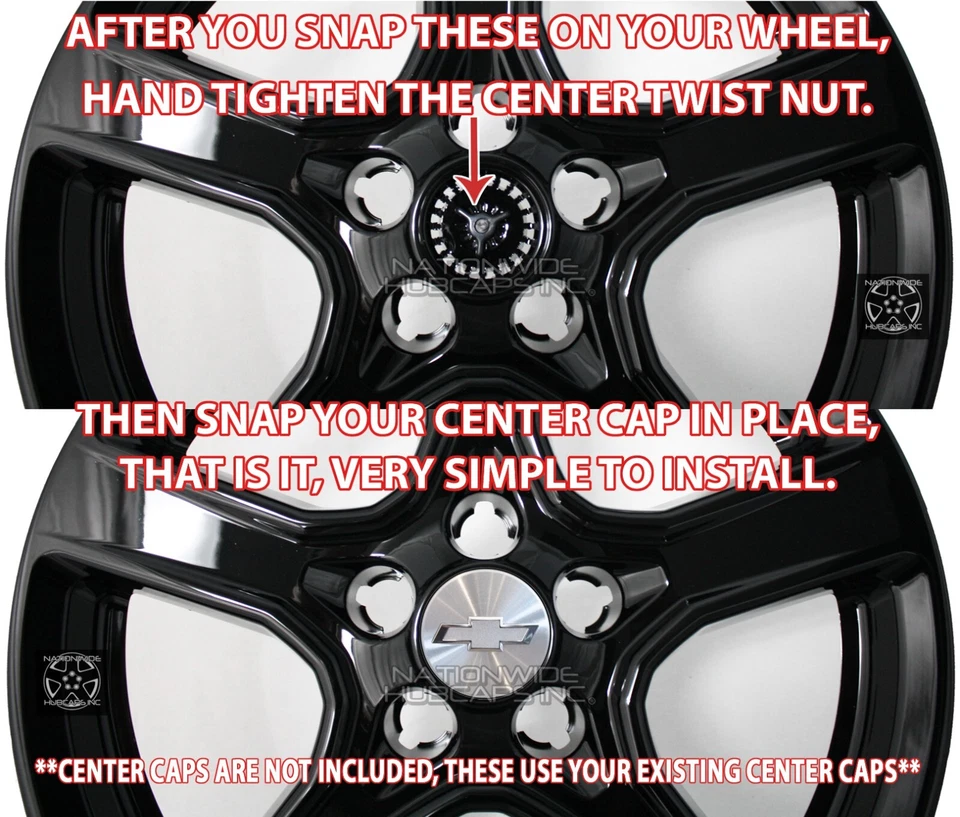 Tapacubos tapacubos 4 para Chevrolet Camaro LT 2016-2024 negro 18" Foto 4 de 4