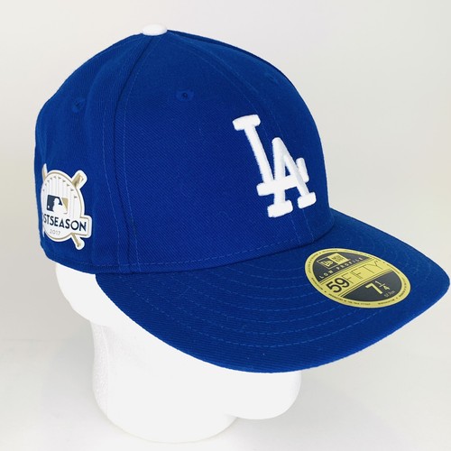 Los Angeles LA Dodgers New Era 59FIFTY Fitted Hat Cap 2017 Postseason 7 1/4 Blue - Picture 4 of 10