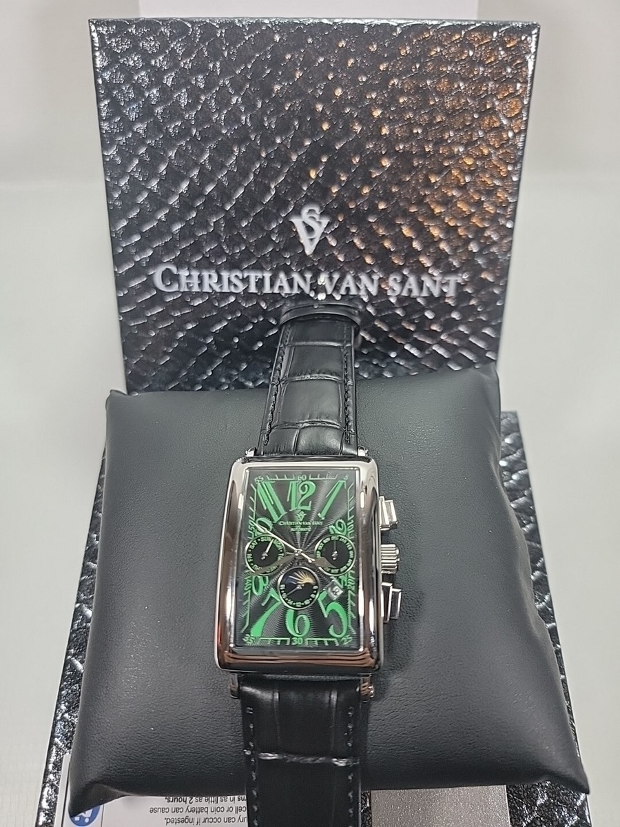 Christian Van Sant CV9136 Prodigy 52mm Men's Black Leather Watch