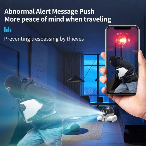 Smart Movable 2MP Dual Lens Dual Screen Pet Cat Action Robot Wifi Camera APP - Afbeelding 5 van 12