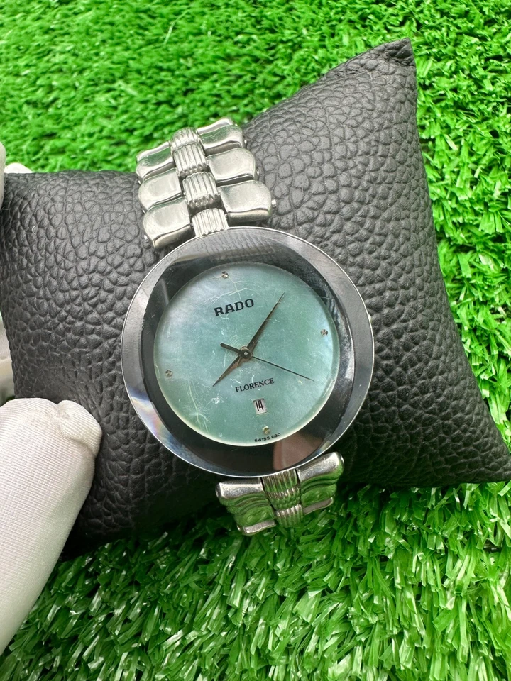 RELOJ RADO FLORENCE MÁS ICÓNICO VINTAGE AZUL BEBÉ REDONDO SUIZO COMO NUEVO AÑOS 80 Foto 4 de 4