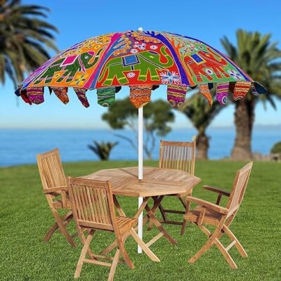72 patio umbrella Indian handmade 72 large Garden umbrella patio Umbrella Beach umbrella  Embroider