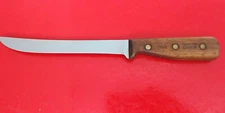 Chicago Cutlery 66S Stainless Carving Knife. 8" Blade Walnut Handle Vintage