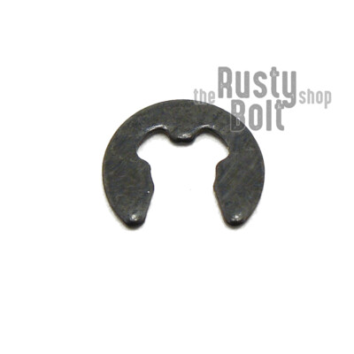 2.5mm, M2.5, E Clip, Black Steel, Circlip Side Mount, External Retaining Ring