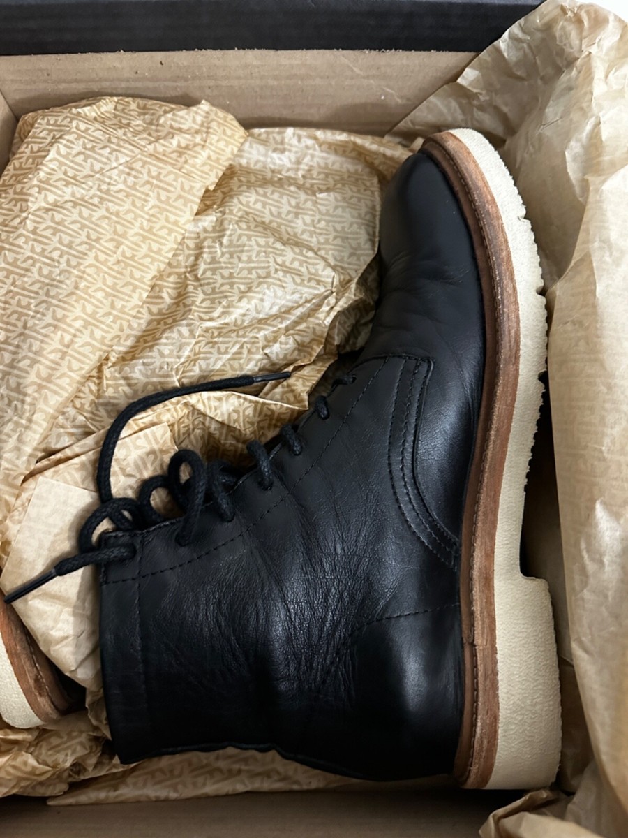 Frye Bowery Lace Up Boots Black Pebbled Leather Men\'s 8.5 M Made in Italy s-l400.jpg main image 2