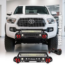Stubby Front Bumper Guard W Winch Plate Led Light For 2016-2023 Toyota Tacoma