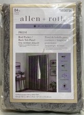allen  roth 84-in Grey Blackout Thermal Lined Back Tab Single Curtain 5030731