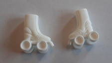 Vintage 1980  s Barbie Doll White Roller Skates Plastic