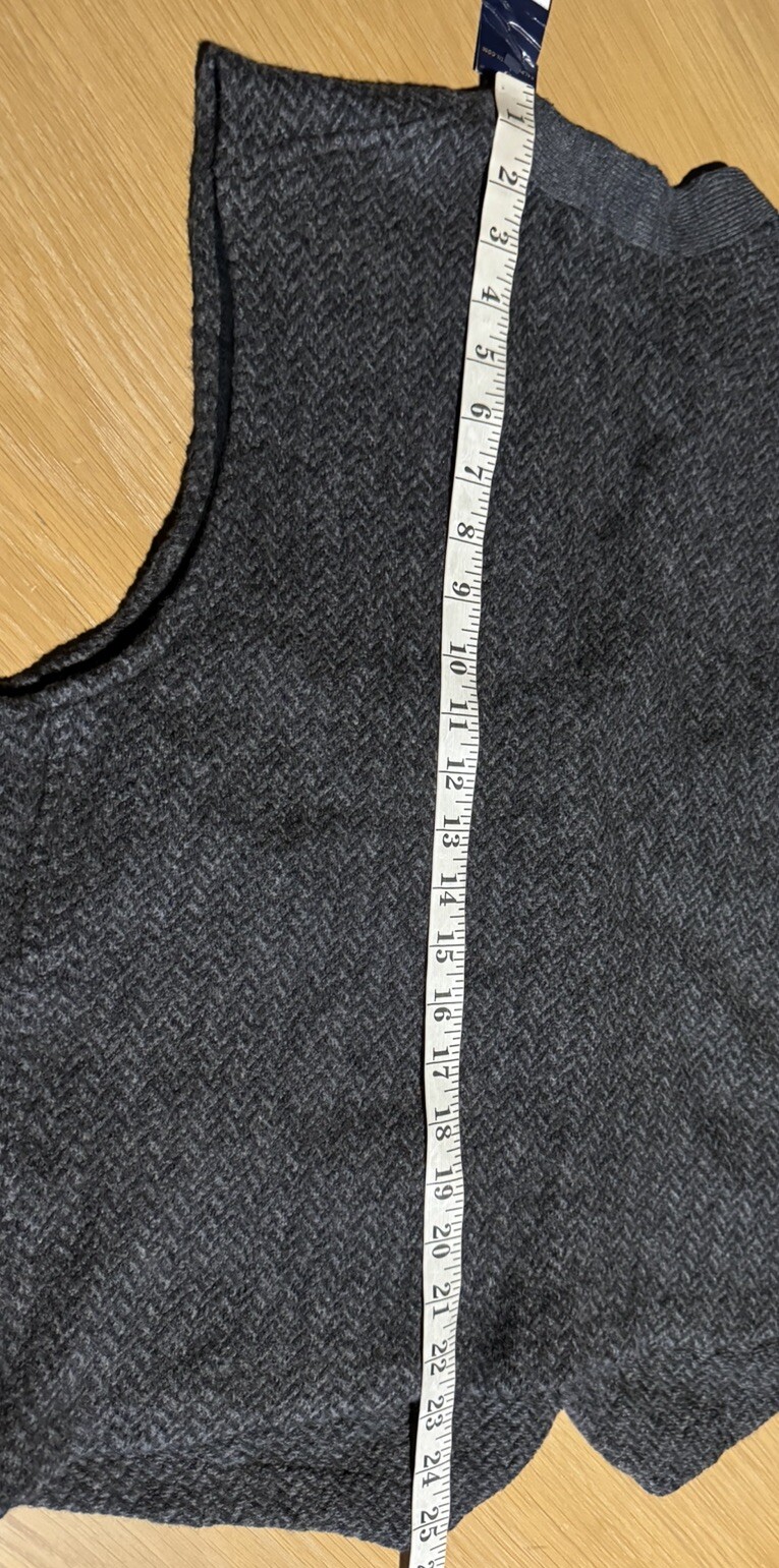 $198 Polo Ralph Lauren Large Grey Sweater Vest Jacket RRL Tweed Gent Herringbone image 6