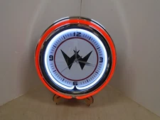 Williams Pinball Logo 15" double Neon wall clock Brand New