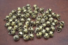 100 PCS HANDMADE BRASS BELLY DANCE SOLID JINGLE BELLS 10MM