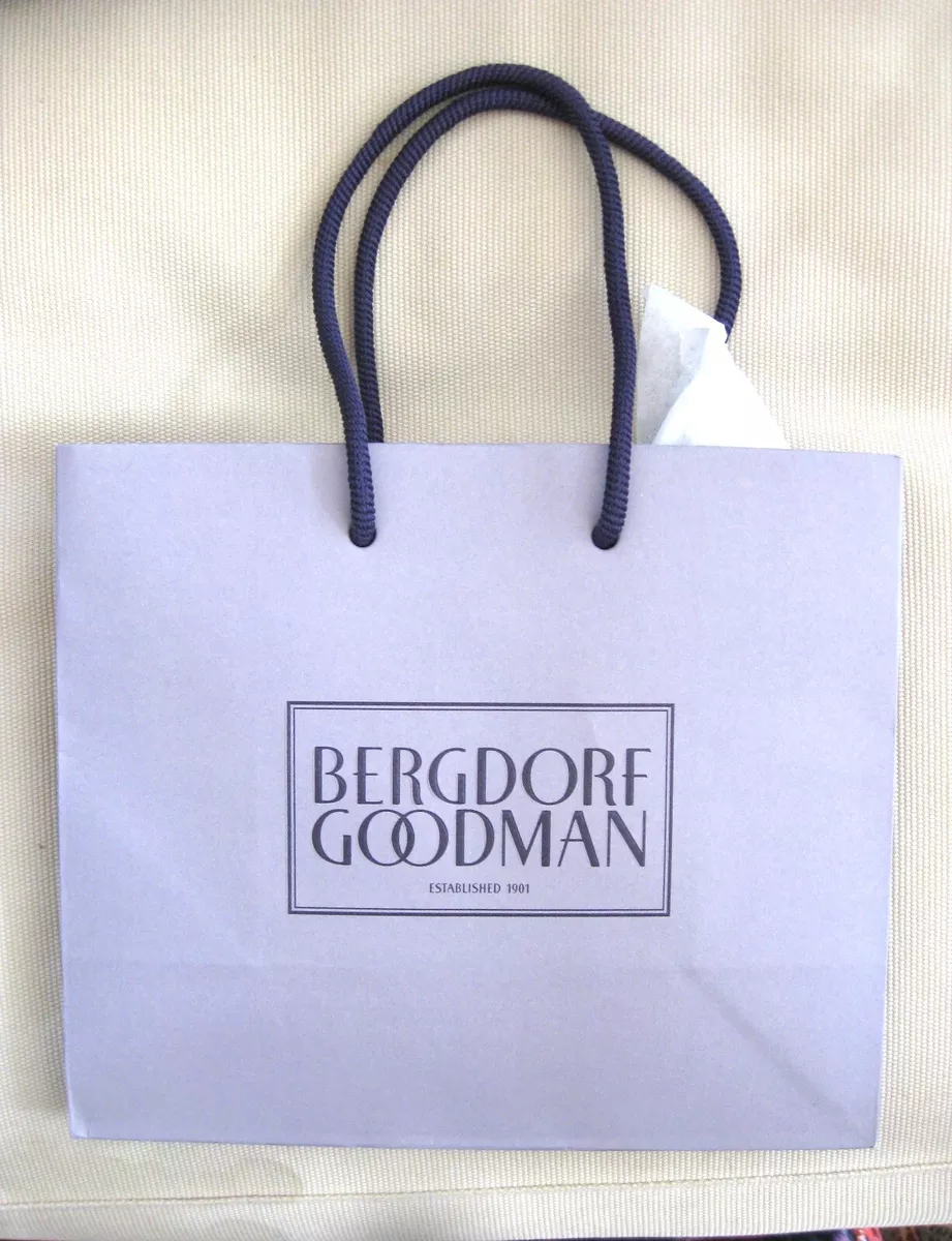 Bergdorf Goodman 2 Shopping Bags Medium Purple Authentic 16” X 10.75” X 6.5”