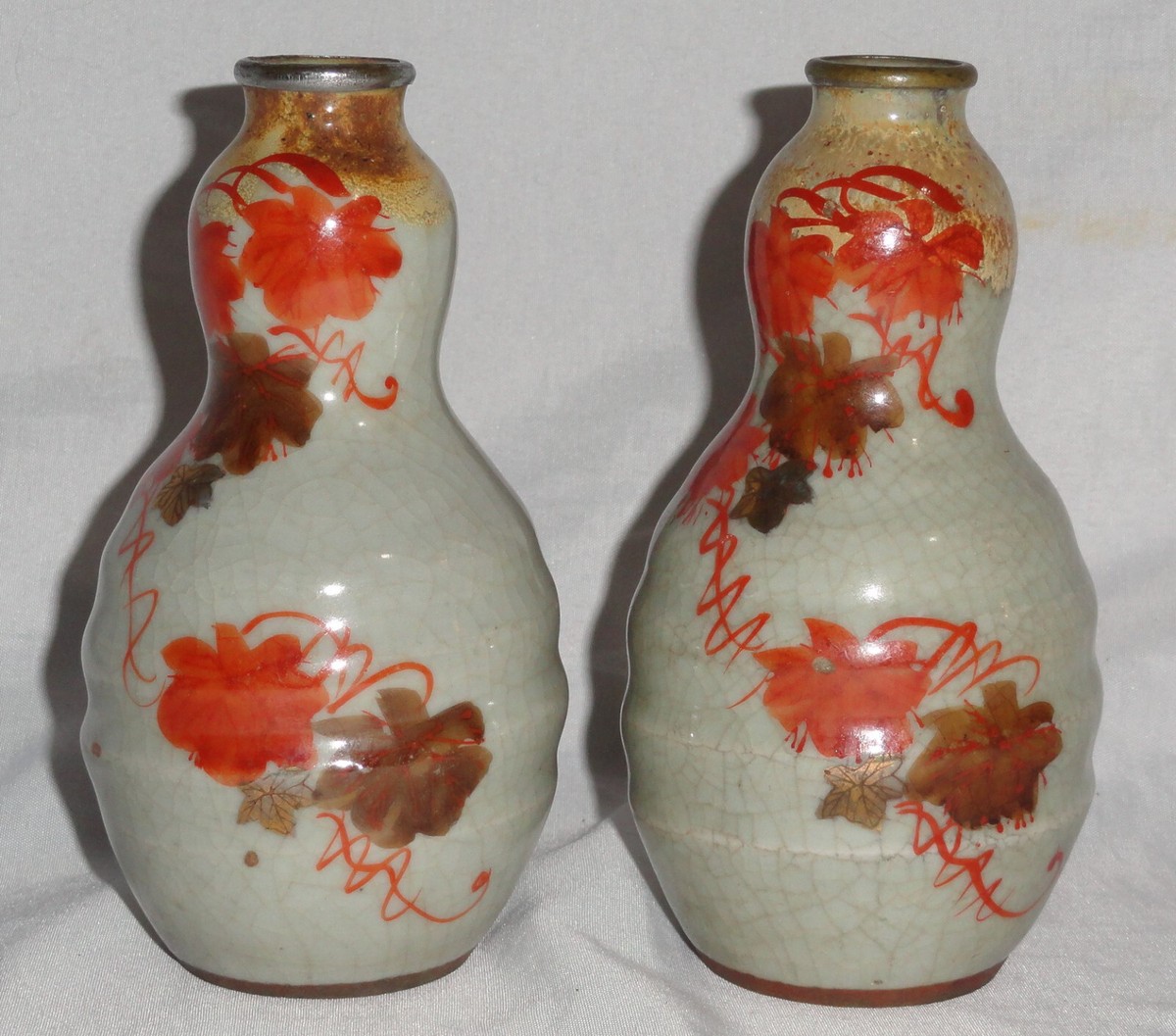 8 Antique c. 1934 Japanese Tokkuri Sake Bottles & Box, Hankyu