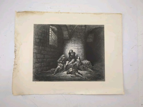 Grabado antiguo 1868 Gustave Dore Dante's Inferno 14,5 x 11" gótico p70 - Imagen 2 de 3