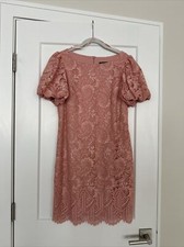 Jessica Howard Lace Short Puff Sleeve Sheath Dress Light Pink Size 10P