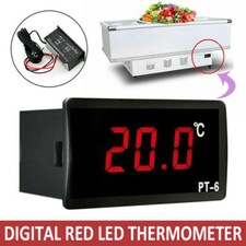 Digital Rot LED Thermometer & Sensor für Auto KFZ PKW Motorrad 12V 220V