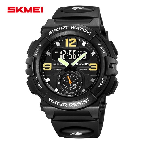 SKMEI Herren Sportuhr Camouflage Armbanduhr Mode Dual Time Digital LED Uhr - Bild 23 von 28