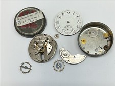 Waltham 16 Size 15 Jewel Grade 610 Pocket Watch Movement Plates, Parts and Dial 